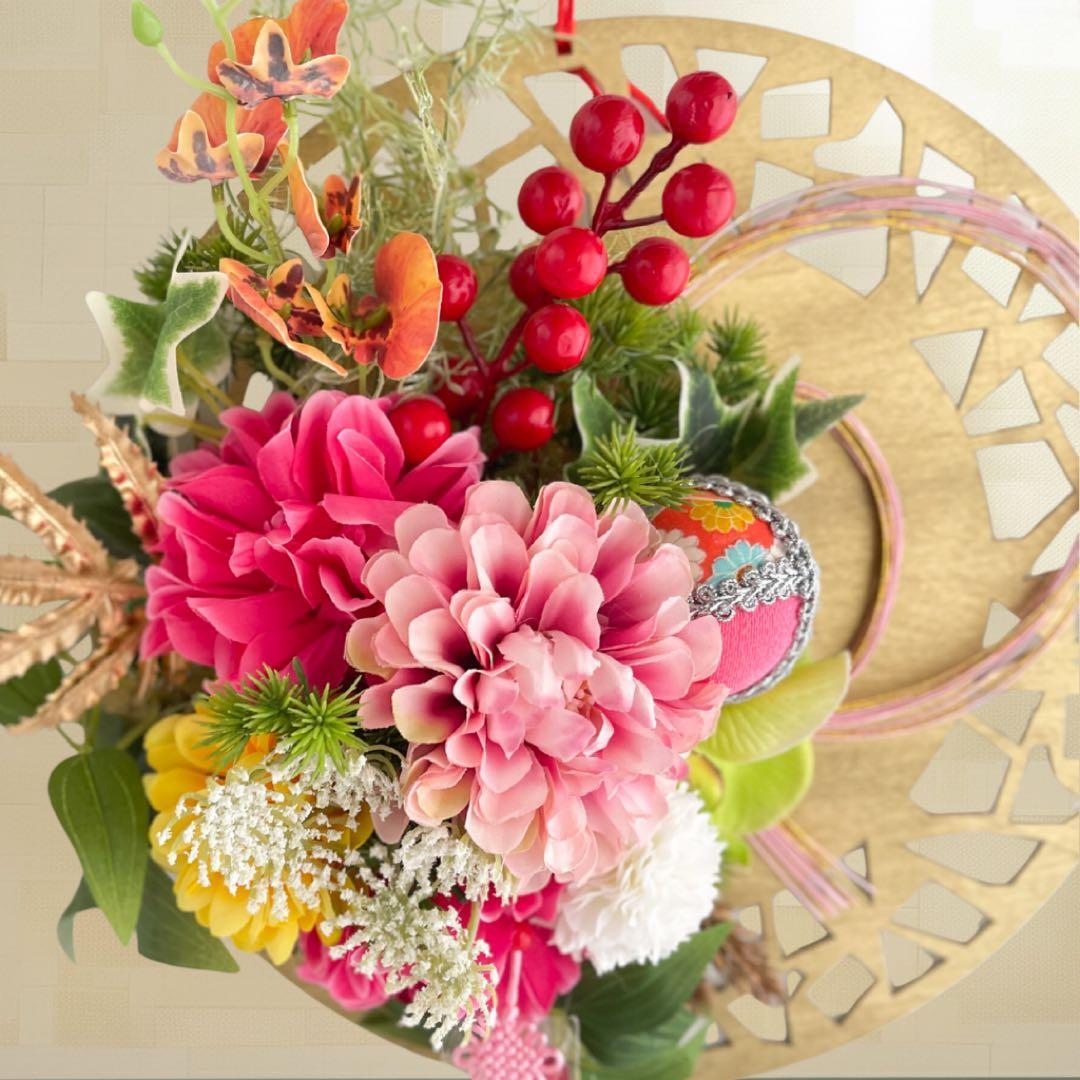 ㊺迎春しめ縄｜和モダン新年飾り｜玄関にも室内にも飾れるしめ縄リース