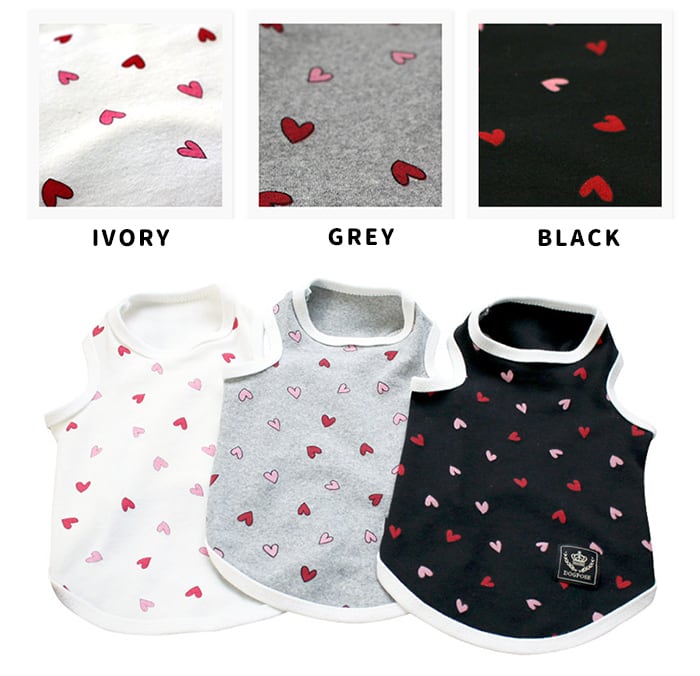 ラブリータンクトップ S ~ XL 3color / 犬服 春夏 新作 可愛い 犬の服 ドッグウェア コットン100% 猫 ペット top87