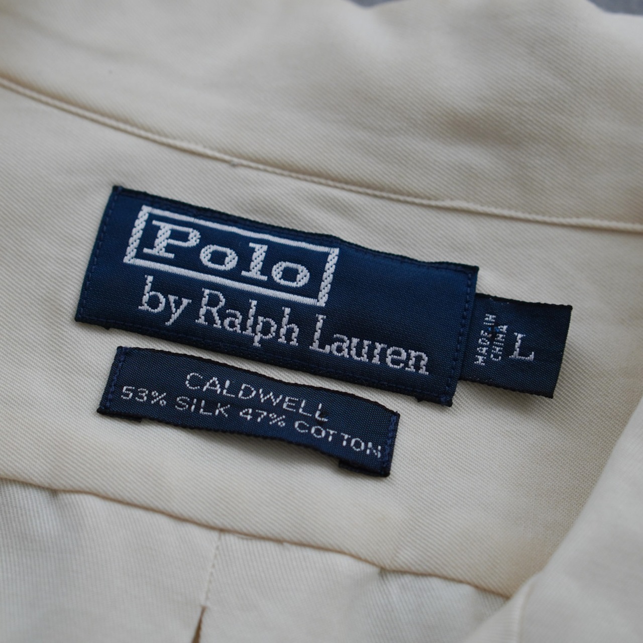 Polo by Ralph Lauren "CALDWELL" open collar shirt Silk Cotton [L] 古着 - 9