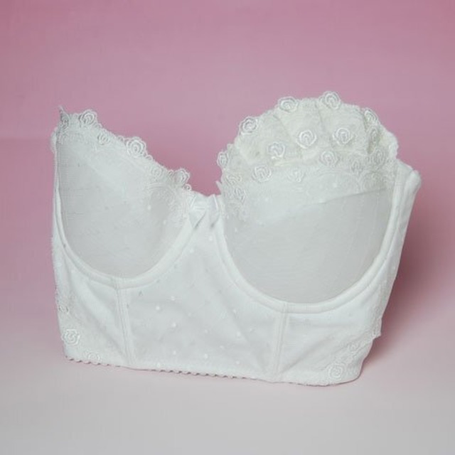 【特価セール】[Salon de M] レース フリル パット ブライダル インナー ブラジャー ホワイト 白