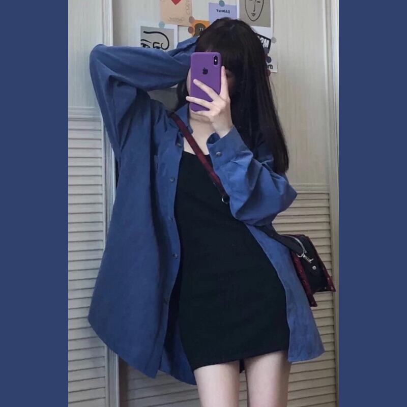 シャツ スタンダードブルーレディーススプリングサマー レトロ 春物 夏物 スーパーモール23088131486