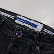 JACOB COHEN ヤコブコーエン LUXURY DENIM 裏地総柄 ストレッチ スリム デニムパンツ サイズ 28 /ブラック系 イタリア製 コロネット代理