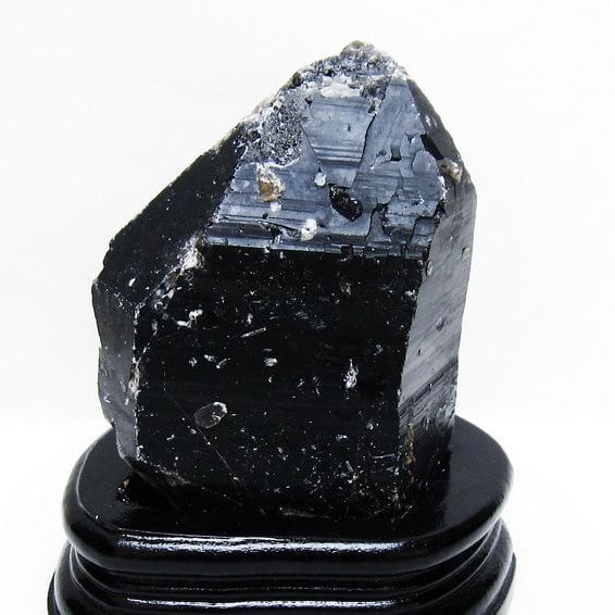 1Kg 黒水晶 原石 モリオン 原石 山東省産 台座付属 一点物 181-4534