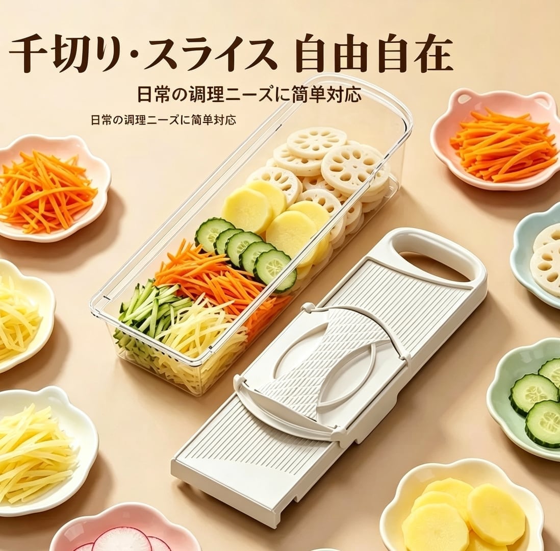 C212.【安全ホルダー付き】ステンレス刃 野菜スライサー 千切り器 刃