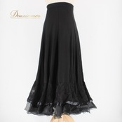 社交ダンス 衣装 スタンダード スカート レッスンウェア レディース ICHIOKU イチオク レース ブラック系 黒 練習着 フォーマル 花柄 ロングスカート フレアスカート ダンスウェア 女性用 スポーツウエア 練習用 軽量 伸縮性 ヨガウェア おしゃれ シック ブラック フラットデザイン シンプル デザイン ドレッシー フェミニン 華やか