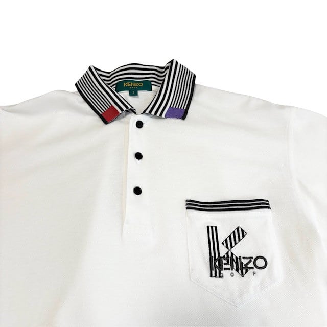 古着 ケンゾーゴルフ KENZO GOLF 半袖 ポロシャツ クリーニング済み 白