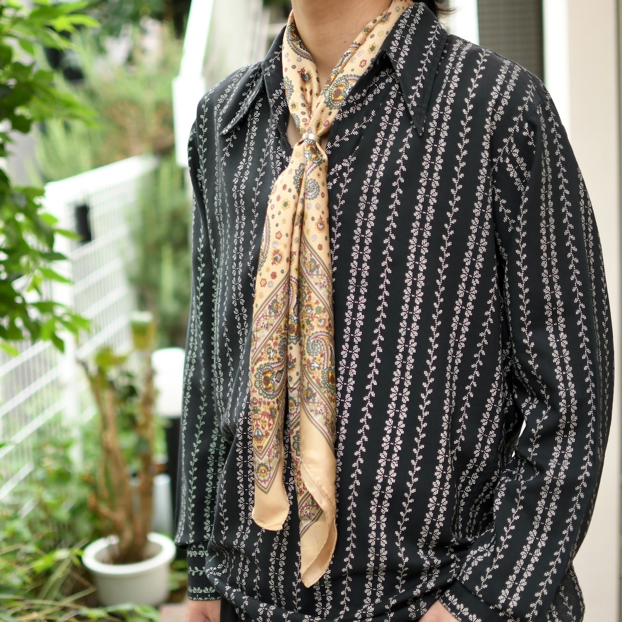 paisley pattern silk scarf