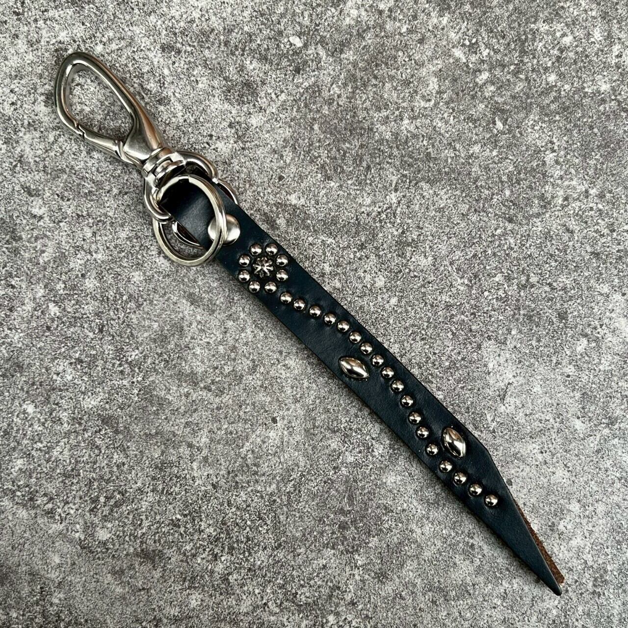 栃木レザー】片面スタッズキーホルダー T15-2 | Ace leather