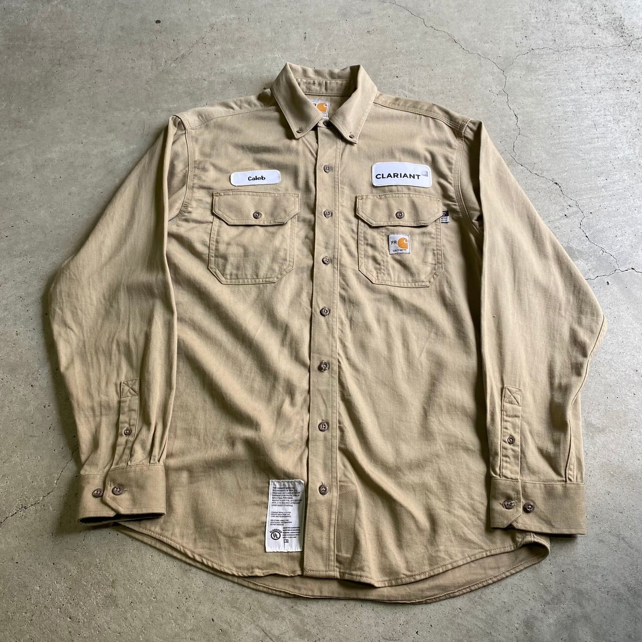 Carhartt カーハート FR 企業ロゴ ワッペン ボタンダウン 長袖 ワーク ...