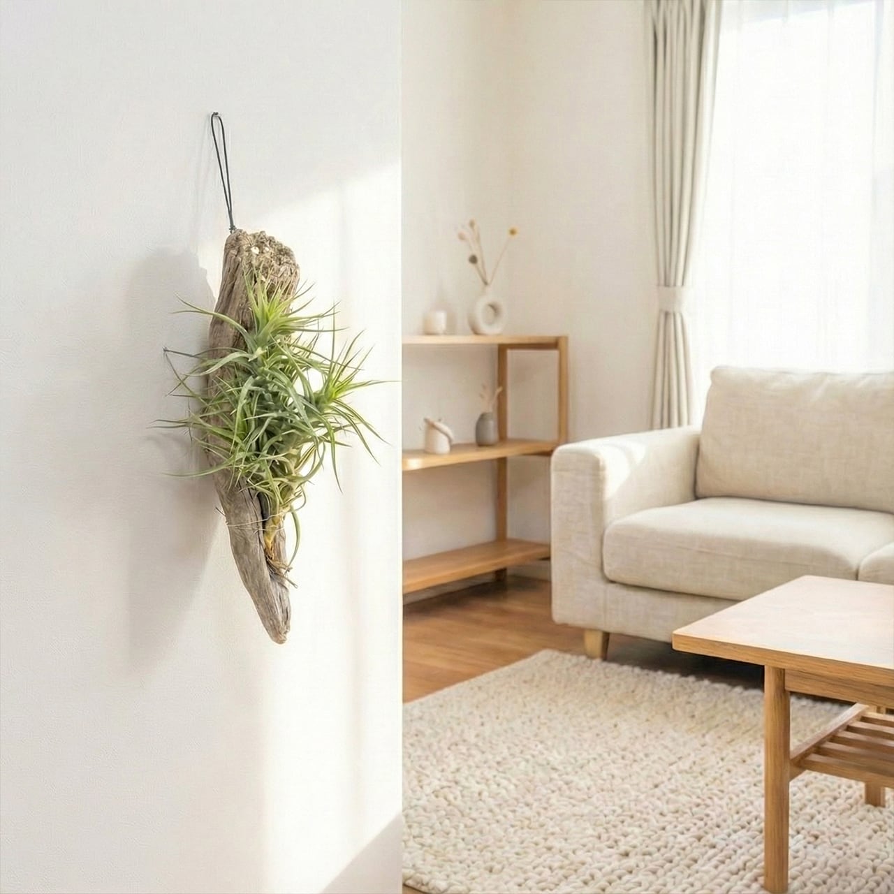 ティランジア・ベルゲリ（流木ハンギング仕立て） 美しく重なり合う葉の造形美とクランプの力強さを楽しむ一点物セレクション