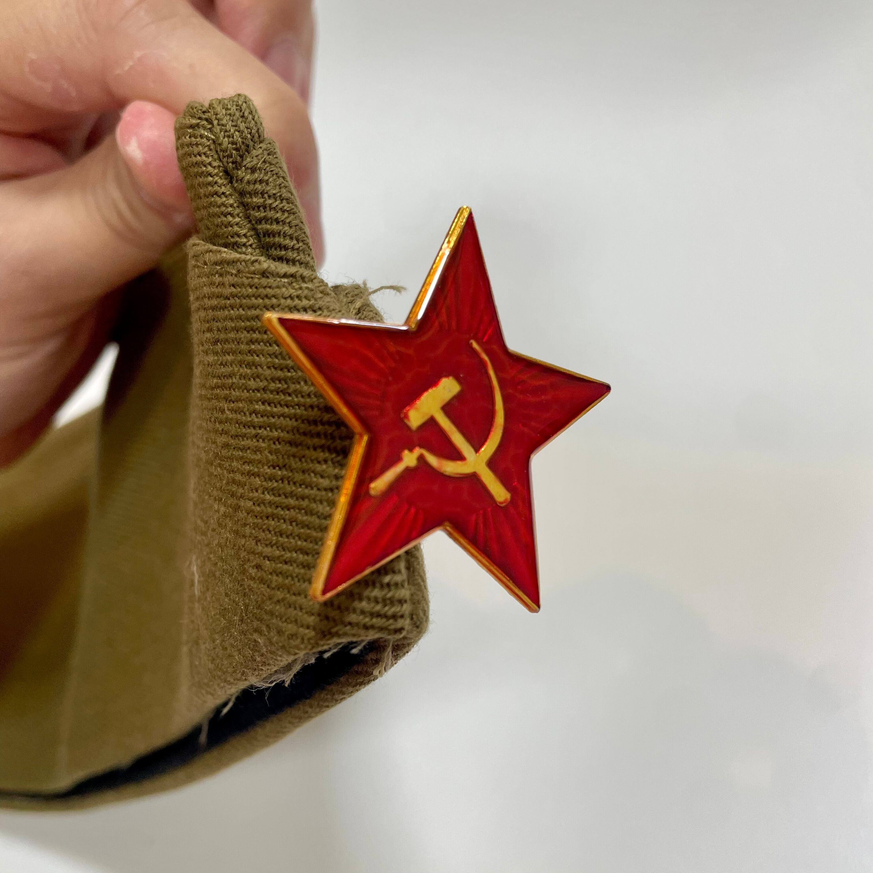 ソ連軍 ピロートカ 略帽 58cm 帽章 スタンプ付き USSR Soviet Style