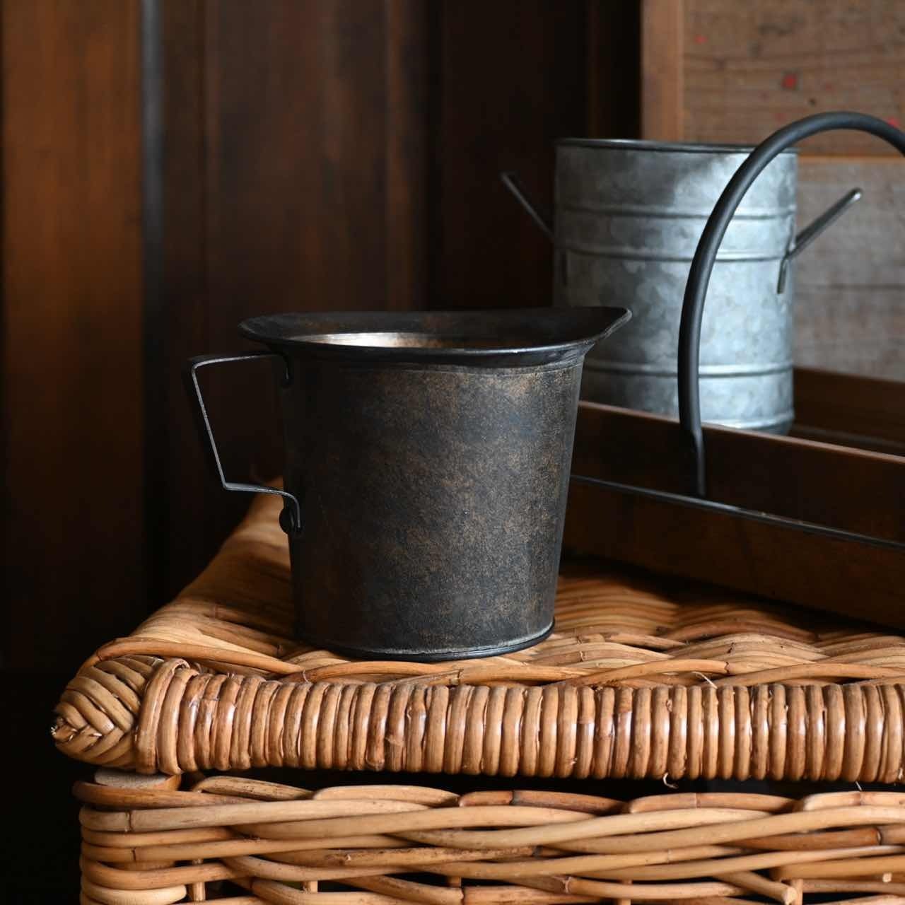 Deep bloom ハンドルピッチャーバケツ|4号 鉢カバー 取手付 フラワーポット ブリキバケツ インテリア 雑貨屋