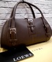 未使用品22万◆LOEWE ロエベ SENDA センダ レザー トート ハンド バッグ 茶◆ 個性的な形状が人気のSENDAから使い回しに大活躍のブラウン♪