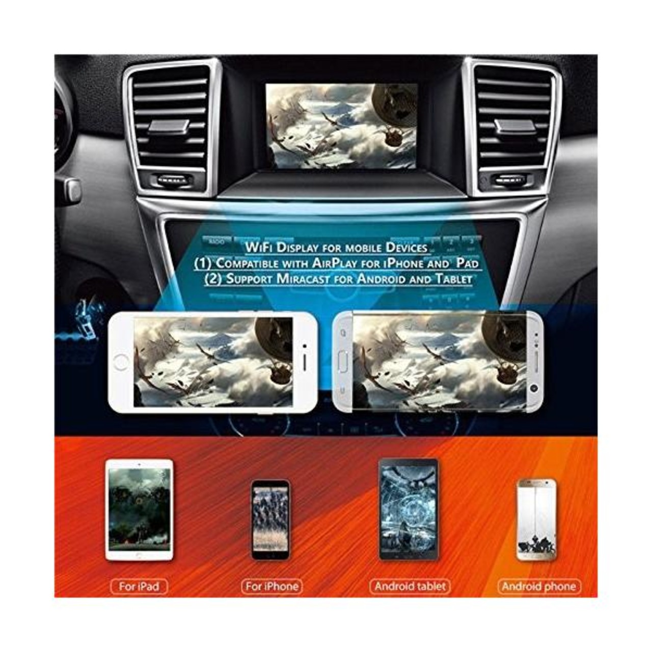 Formosa Japan Android 専用 iPhone 使用不可 自動車 車載 WiFi to HDMI RCA AV ミラーリング アダプタ