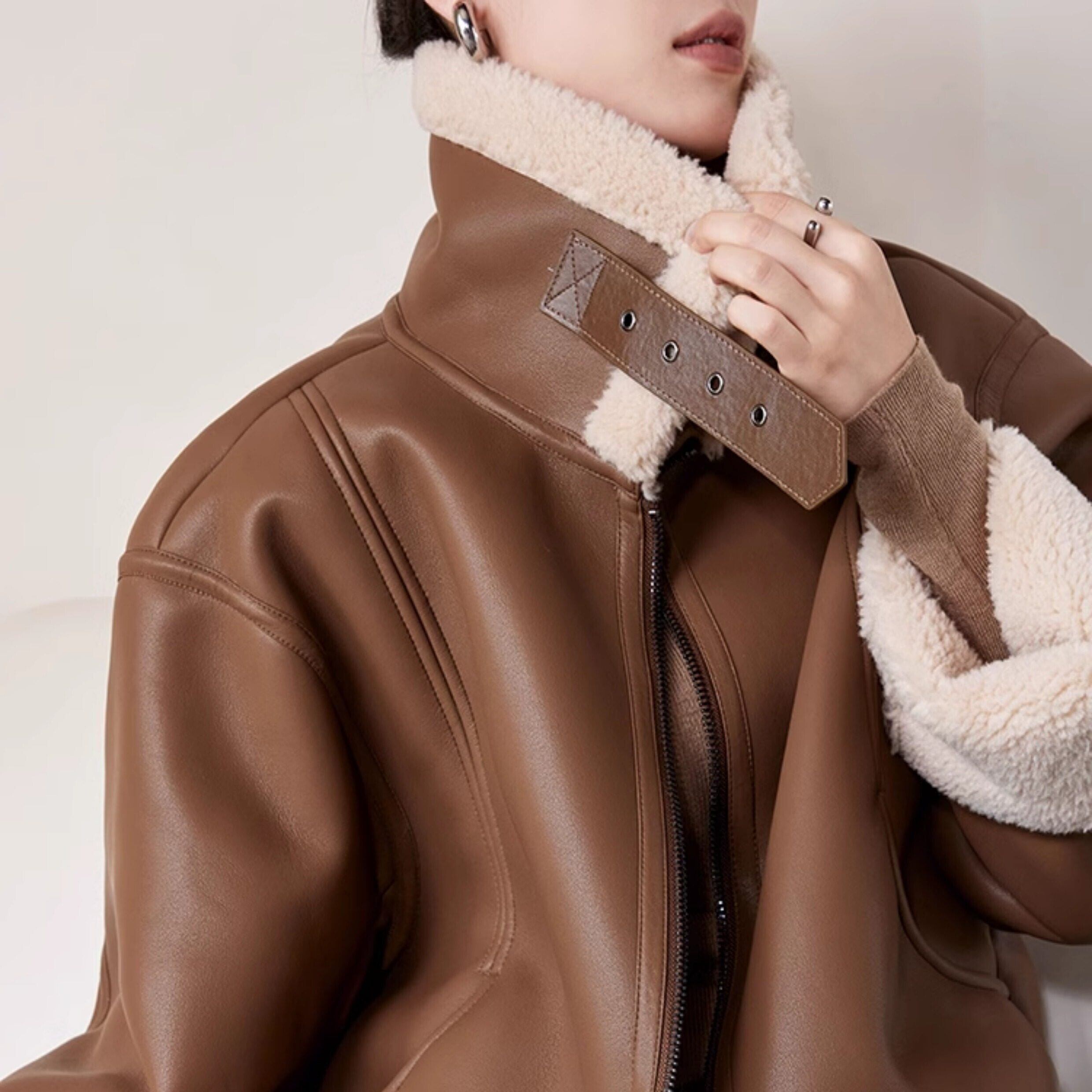 ボアジップアップ フェイクレザージャケット 1col H10592