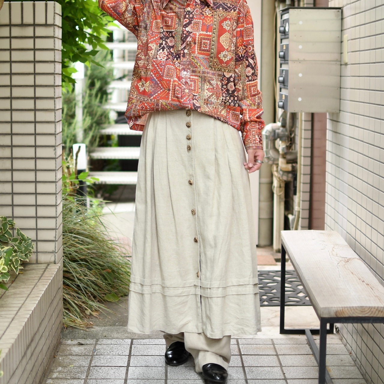 tyrolean linen skirt ivory