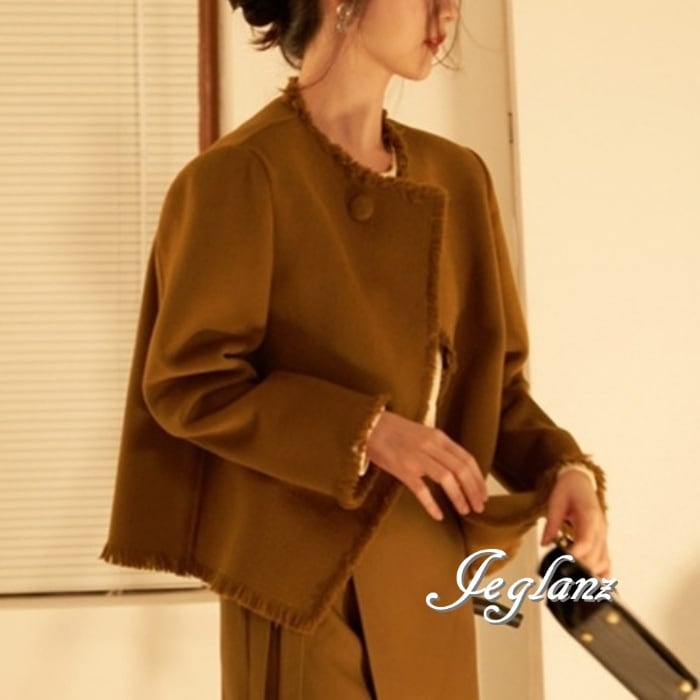 セットアップ 2点 フリンジ ジャケット ラップ タイト スカート(M7781)ιλ