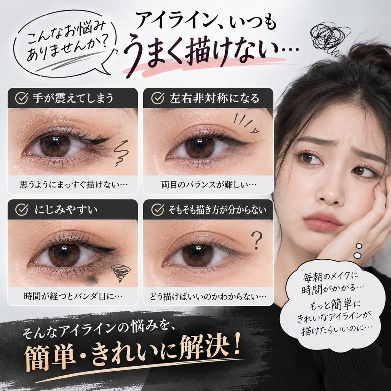 A376.多機能アイメイクスタンプセット｜アイライン・下まつげ