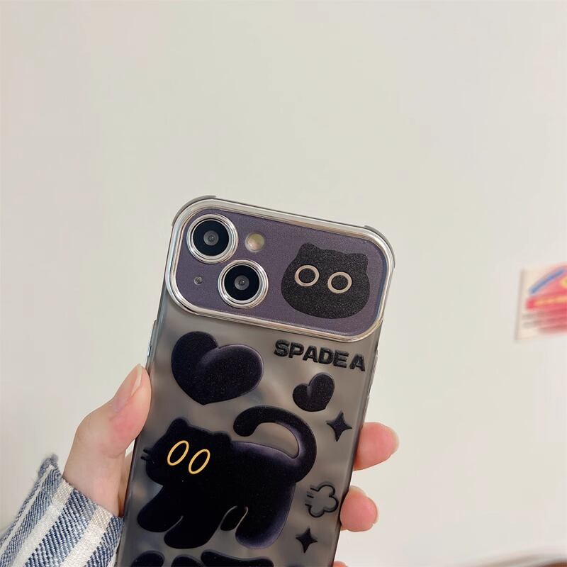 iPhone15 Pro Maxケース 黒猫 ブラック iPhone15 Proケース かわいい
