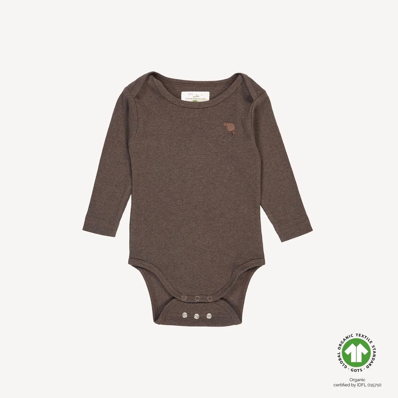 VACVAC/CARLET bodystocking LS - Dark brown melange