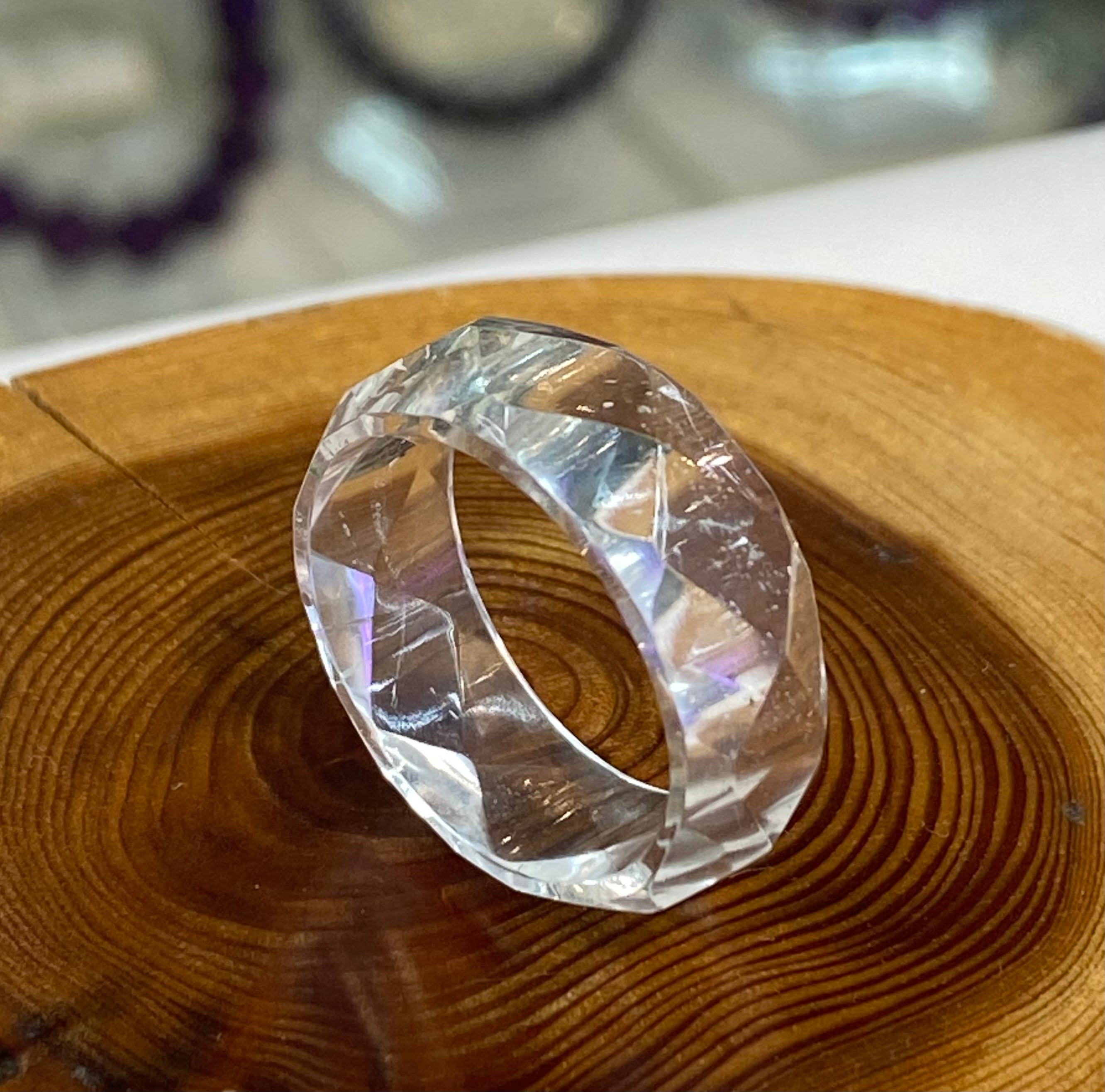 厳選 ガネッシュヒマール産ヒマラヤ水晶 くりぬきリング15号 手作り