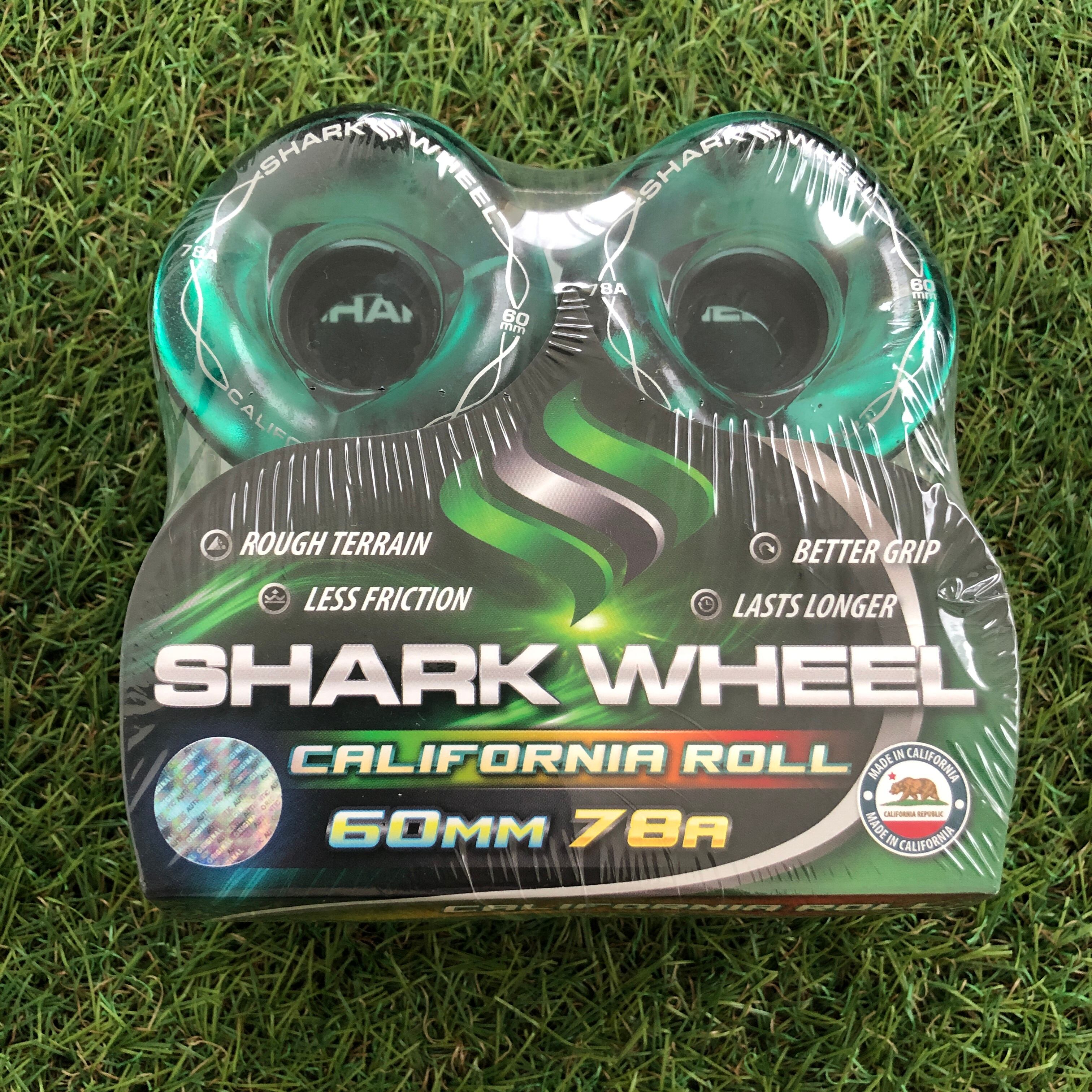 Roues Skateboard Shark Wheel California Roll 60mm 78a - Émeraude Transparente, Pour Cruising Et Carving - 8