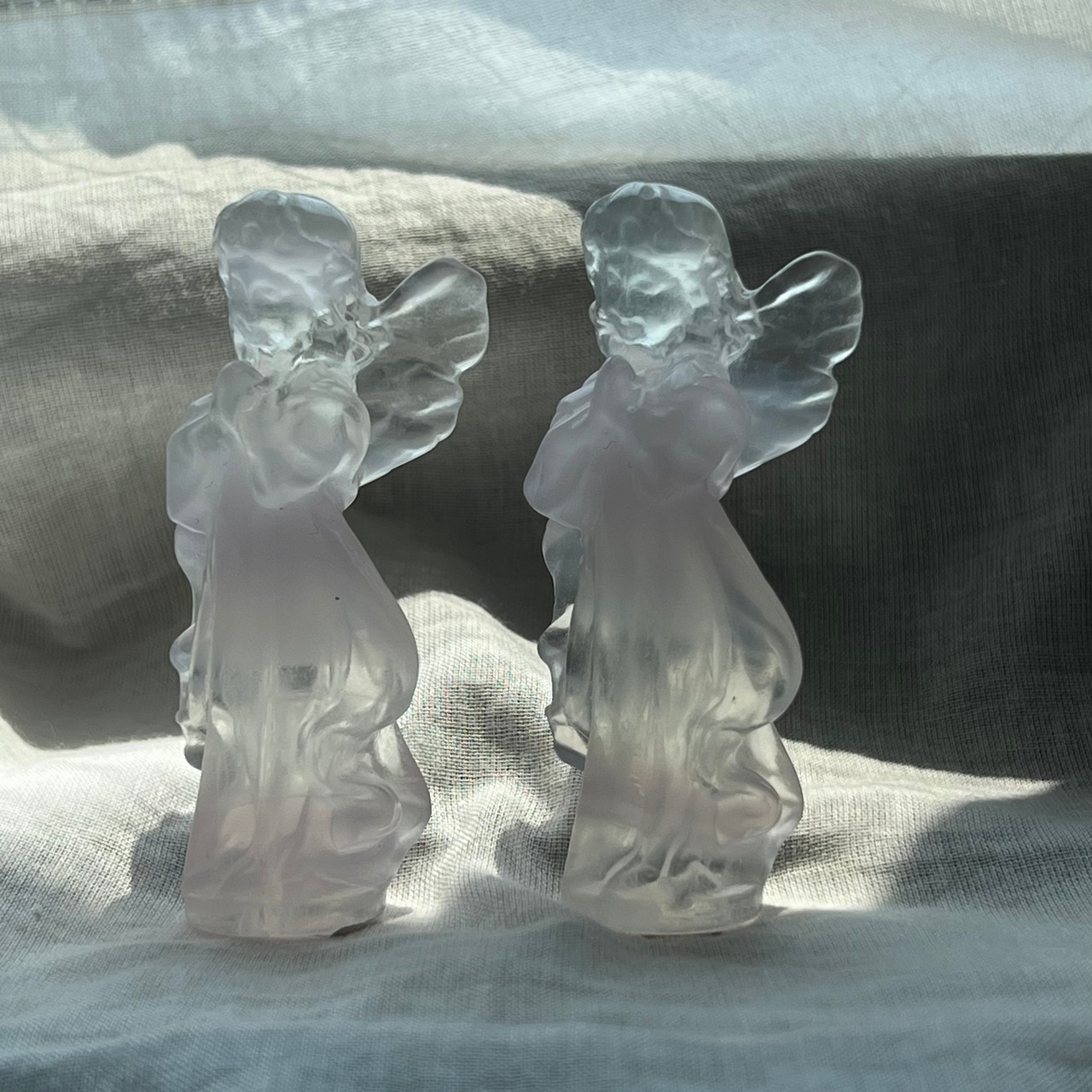 天使モチーフ*ラベンダーピンクフローライト*エンジェル*天然石*天然石インテリア*置き物