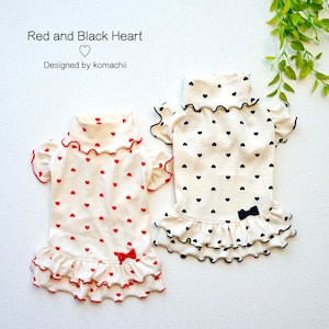 Red/Blackフリルハート♥