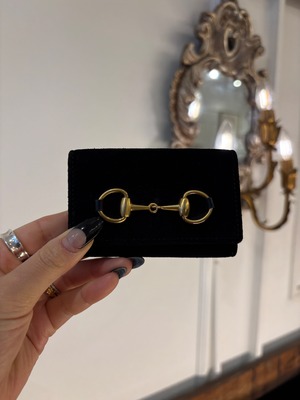 GUCCI / vintage suède black key case.(M)