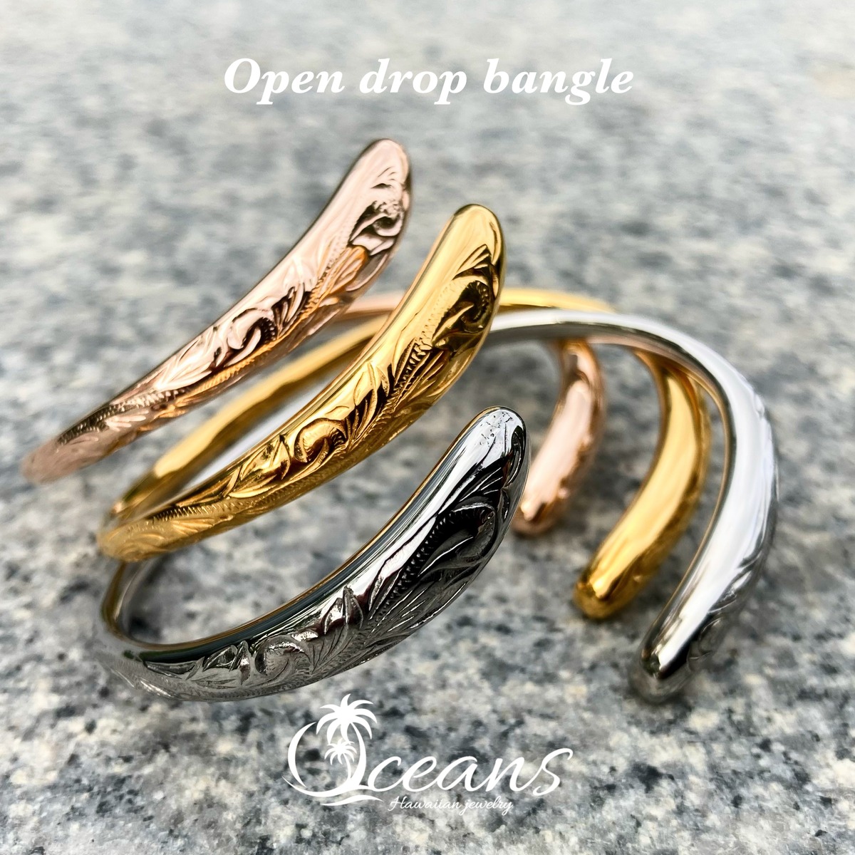 Open Drop Bangle | Oceans Hawaiian jewelry（オーシャンズハワイアン 