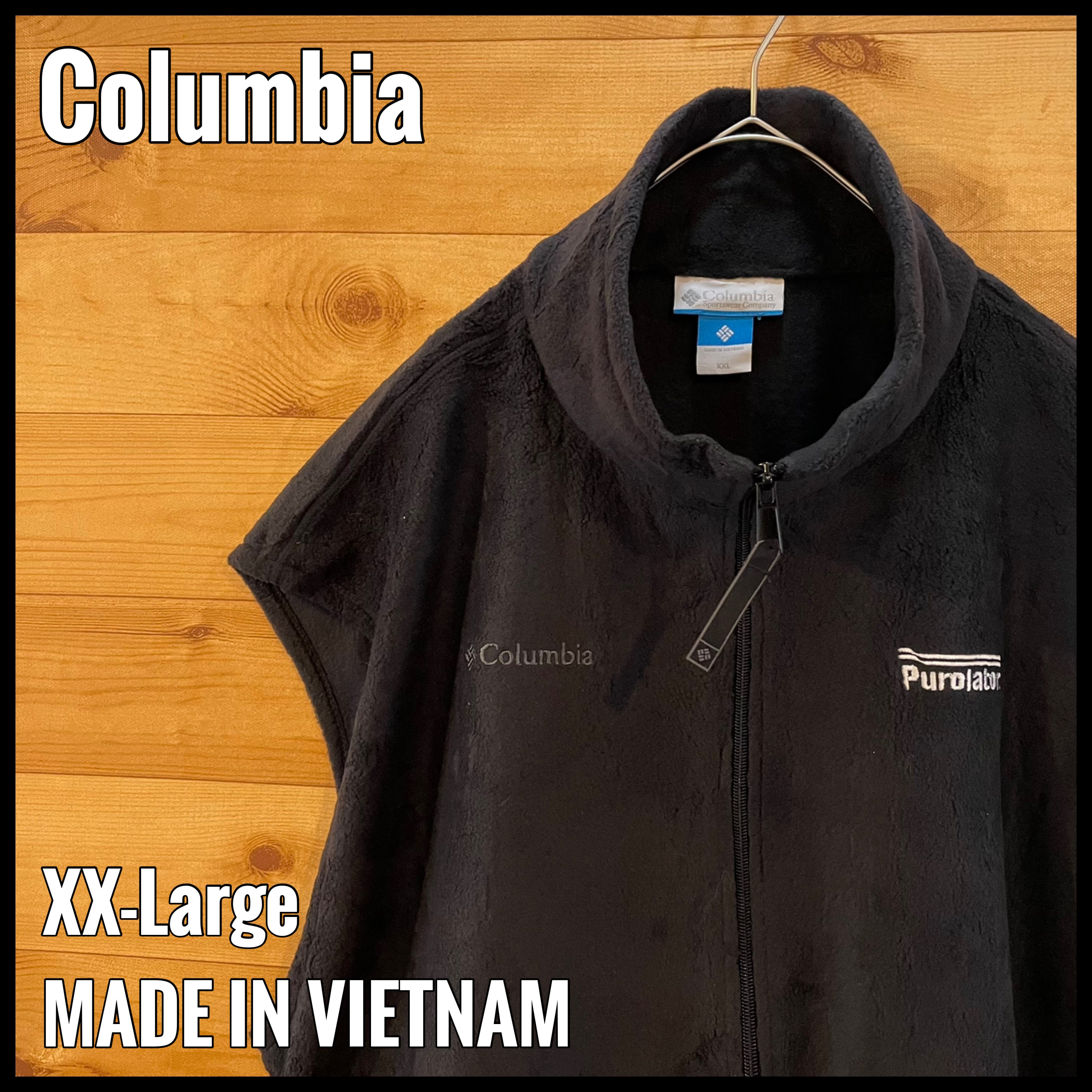 Columbia】企業系 フリース ベスト 刺繍ロゴ ワンポイントロゴ XXL