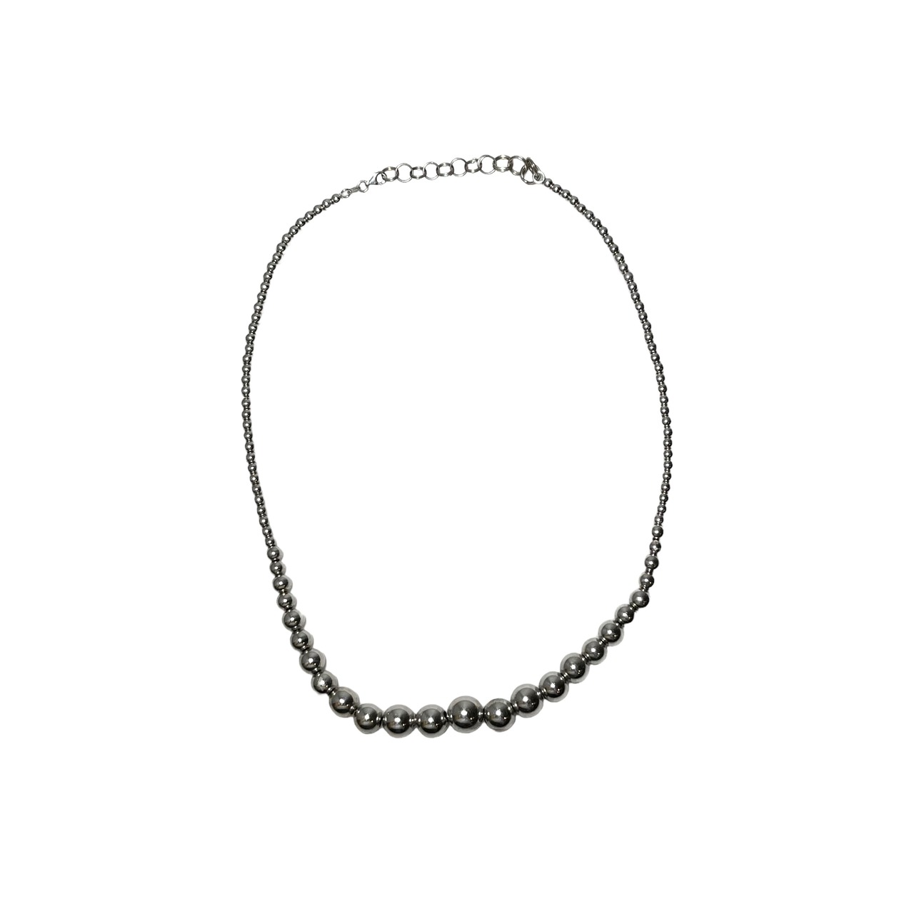 vintage silver ball chain crescendo necklace