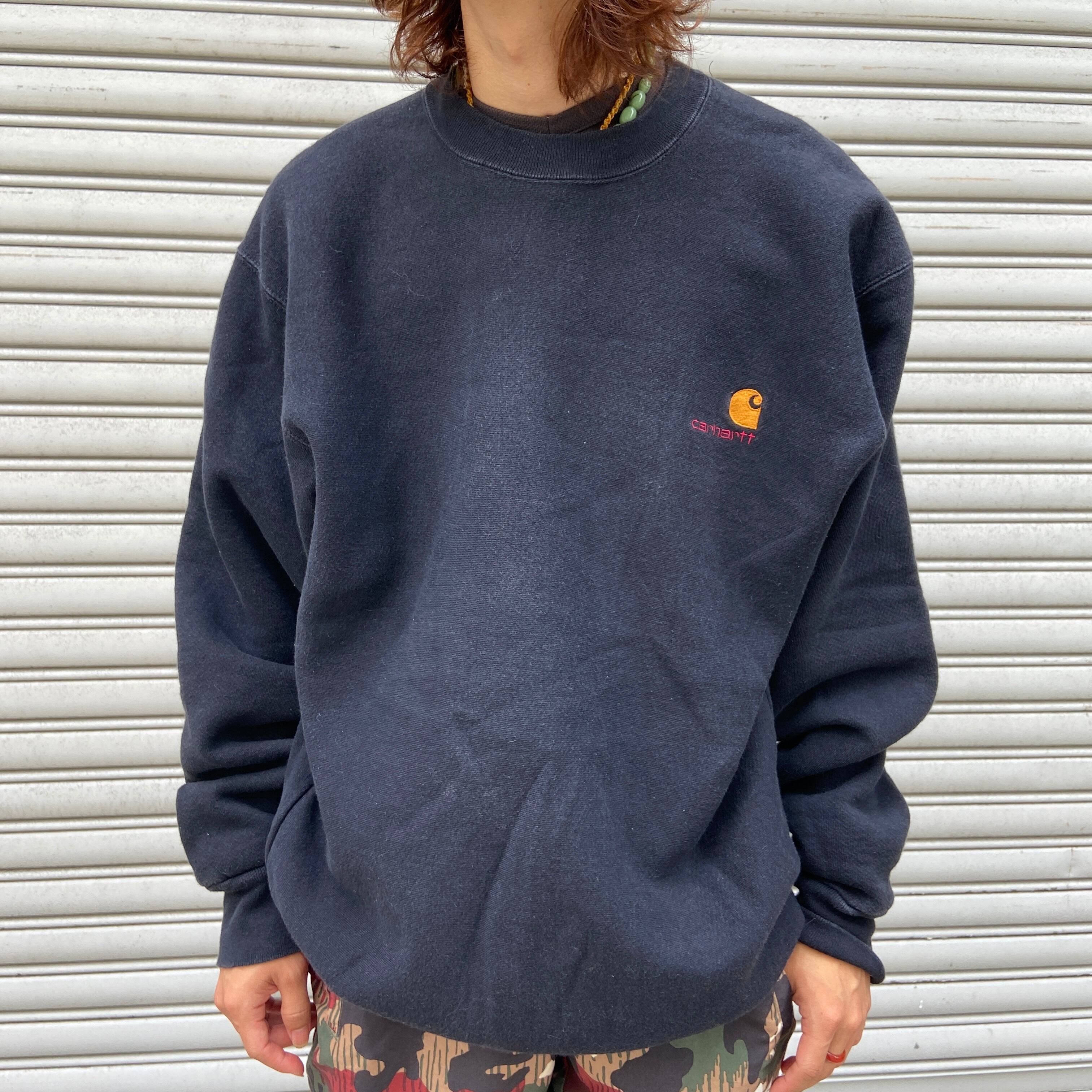 送料無料』Carhartt カーハート ワンポイントスウェット 90s 黒