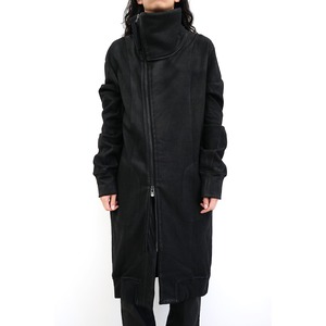 [D.HYGEN] (ディーハイゲン) ST101-0423A Untwisted Yarn Fleece-Lined Coated Long High Neck Jacket