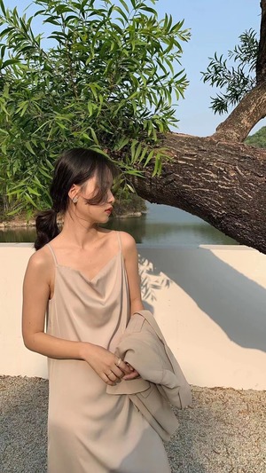 ドレープネック　キャミワンピース　AJ2205-650