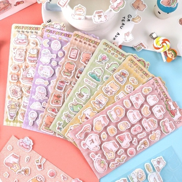 【シール】Animal Felt Stickers