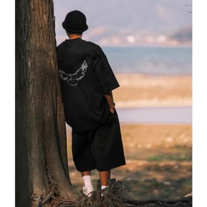 Back eagle print urban t-shirt 0829