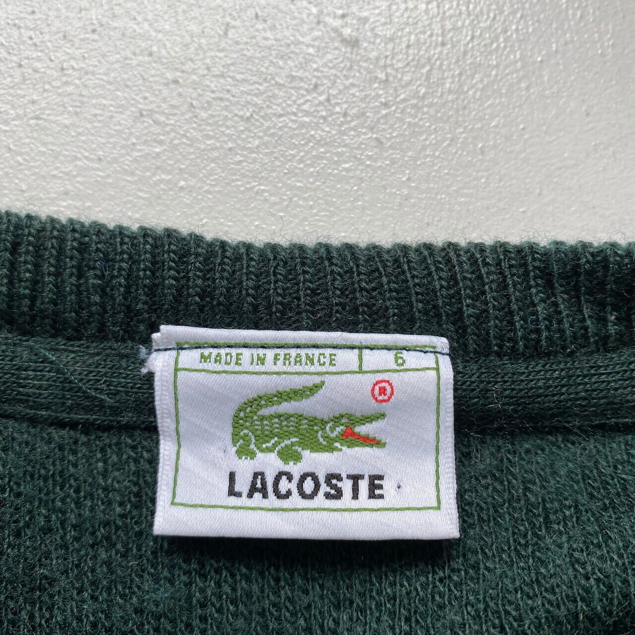フランス製 80年代 LACOSTE フレンチラコステ ウール×アクリル ニット