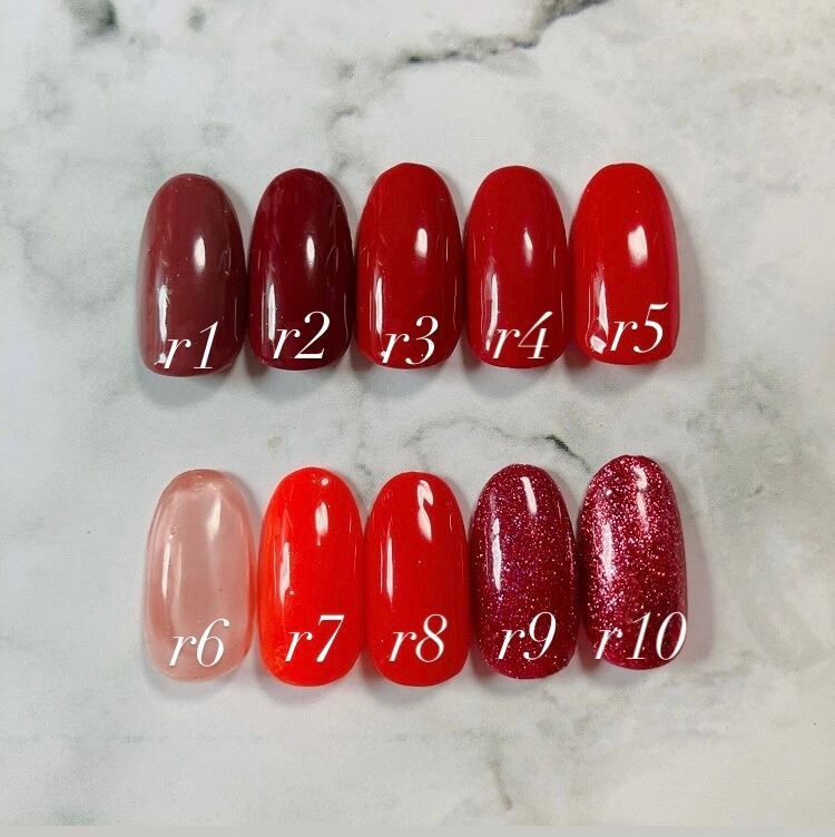 No.011】【赤ネイル】ネイルチップ♡推し活♡推し事♡推しネイル 赤担