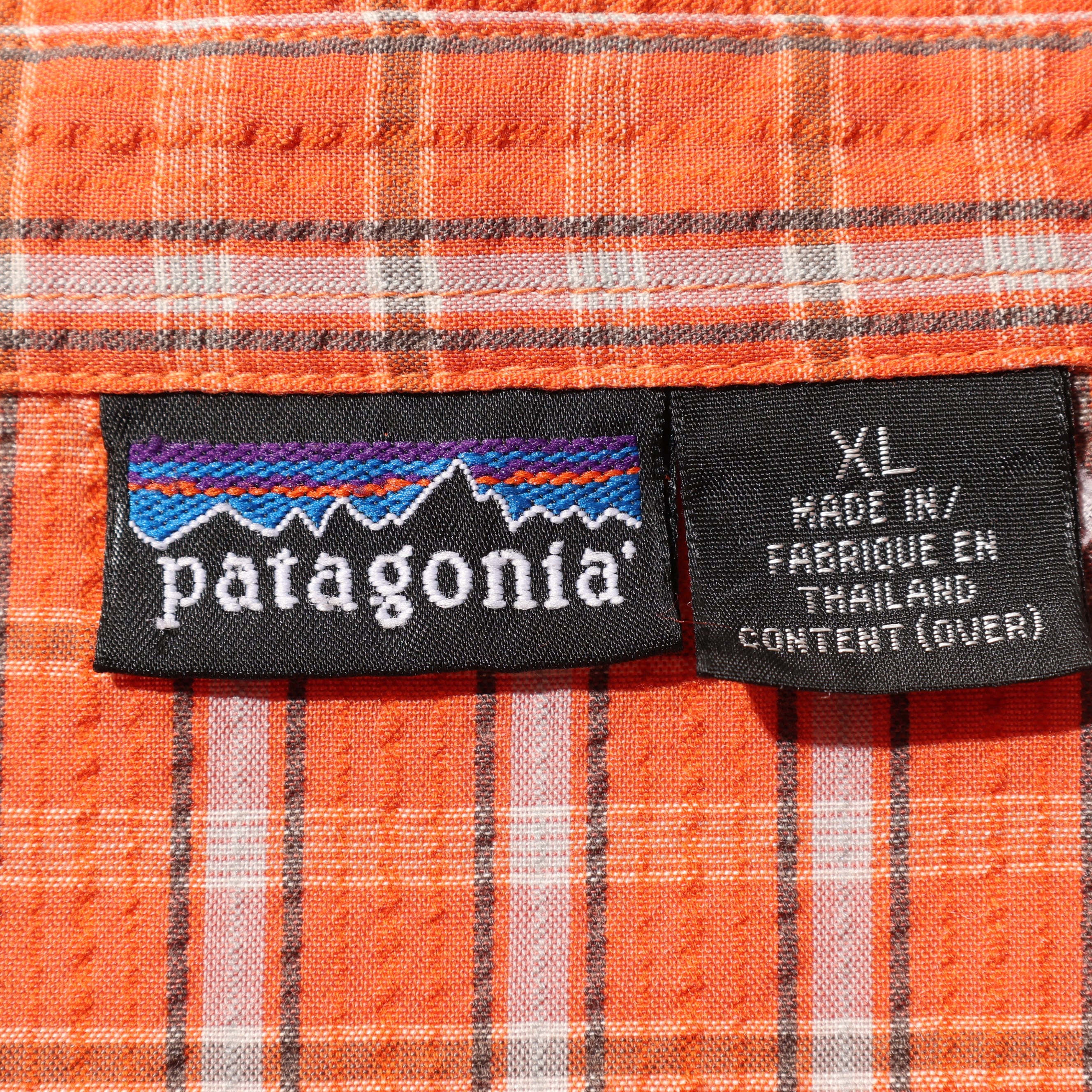 極美品 XL 02年 オレンジ Puckerware Shirt Patagonia パッカーウェア