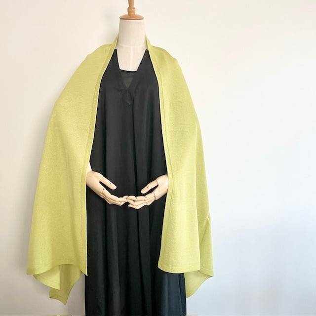 コットン100％ ニット大判ストール レモンイエロー | クルーズ