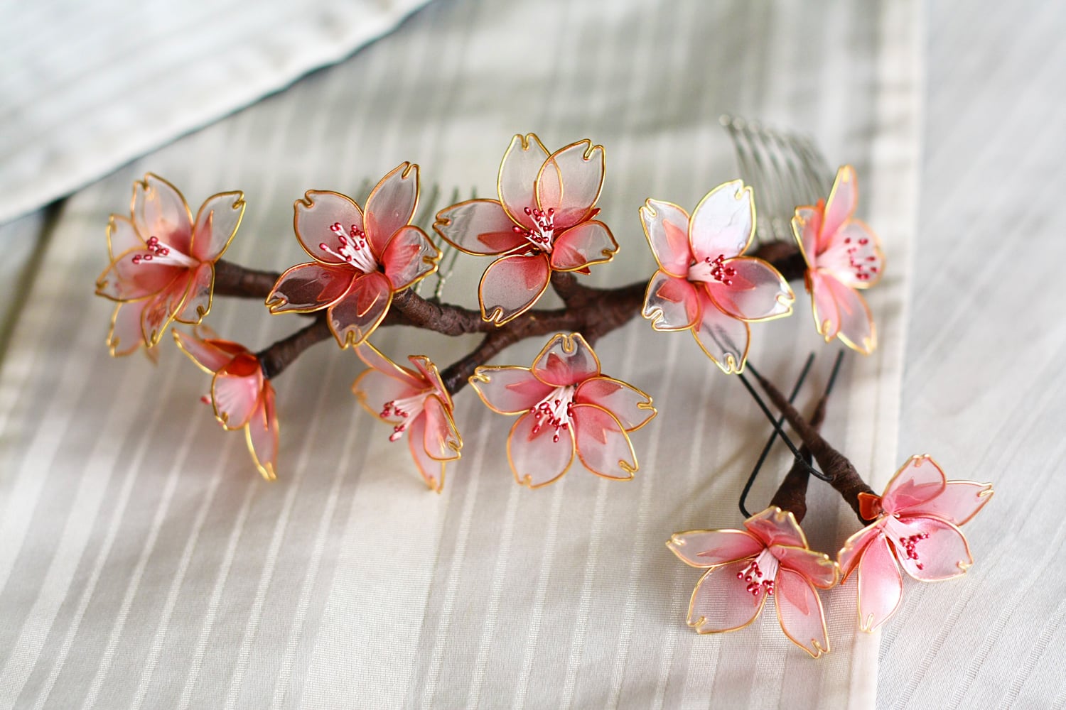 ディップ アクセサリー アメリカンフラワー 桜 髪飾り（大）コーム | maoya