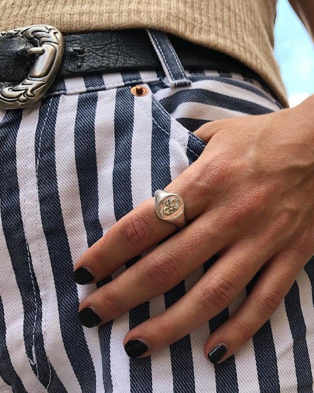 StaceyHare Jewellery Silver and Gold Scorpion Signet Ring