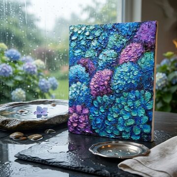 油絵 絵画 【紫の紫陽花】 油絵 絵画 【紫の紫陽花】 | PAY ID