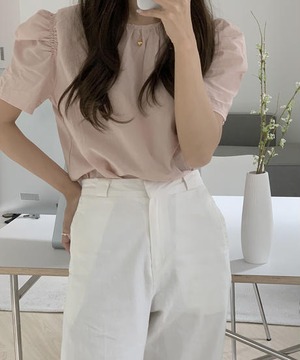 《即納商品》dreamy puff blouse (ivory / pink)