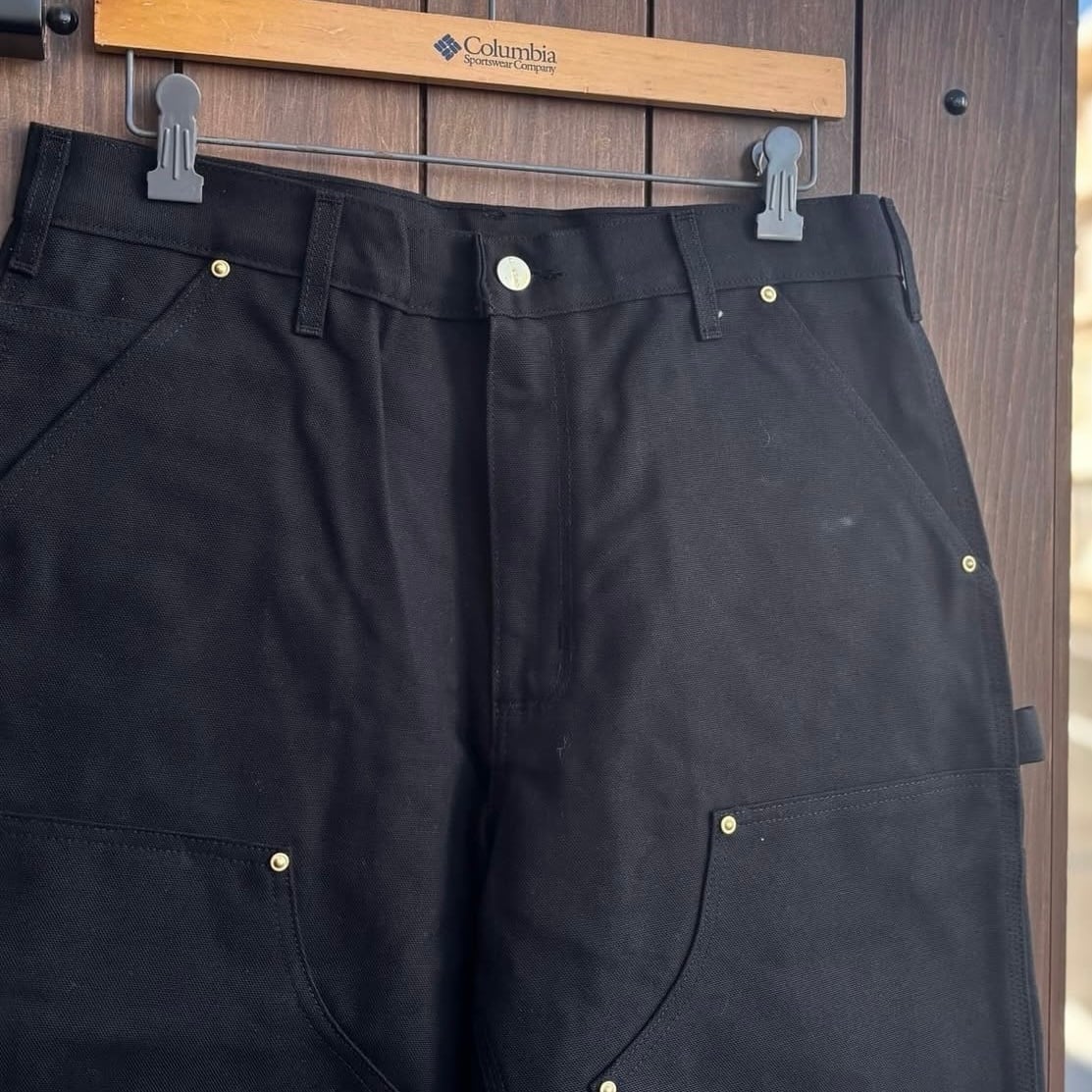 Carhartt ダブルニーダックワークパンツ38×32 ブラック　USA製 USA製 CARHARTT カーハート ダブルニー ダックパンツ ワークパンツ US