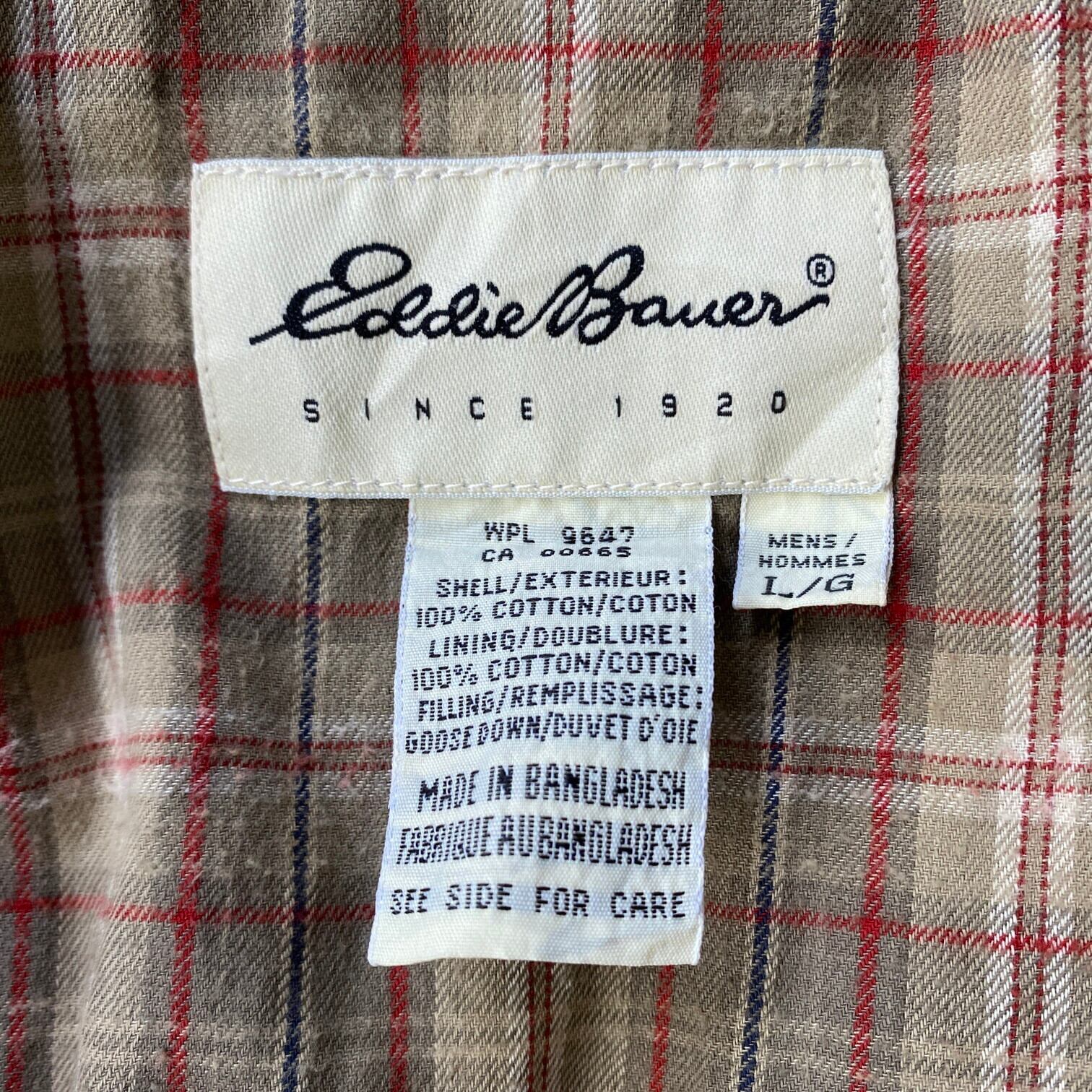 90年代〜00年代 Eddie Bauer エディーバウアー コットン グースダウンベスト メンズL 古着 90s〜00s ヴィンテージ ビンテージ  ベージュ ハンティングベスト【アウトドアジャケット】 | cave 古着屋【公式】古着通販サイト