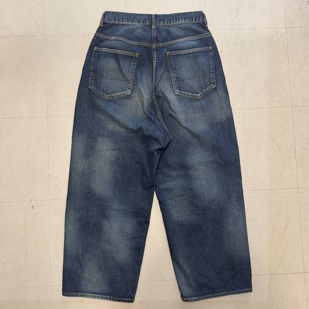 【美品】ANCELLM DENIM size3 タグ付き【セール中！】 ANCELLM アンセルム AGING WIDE DENIM PANTS デニムパンツ ANC-PT48