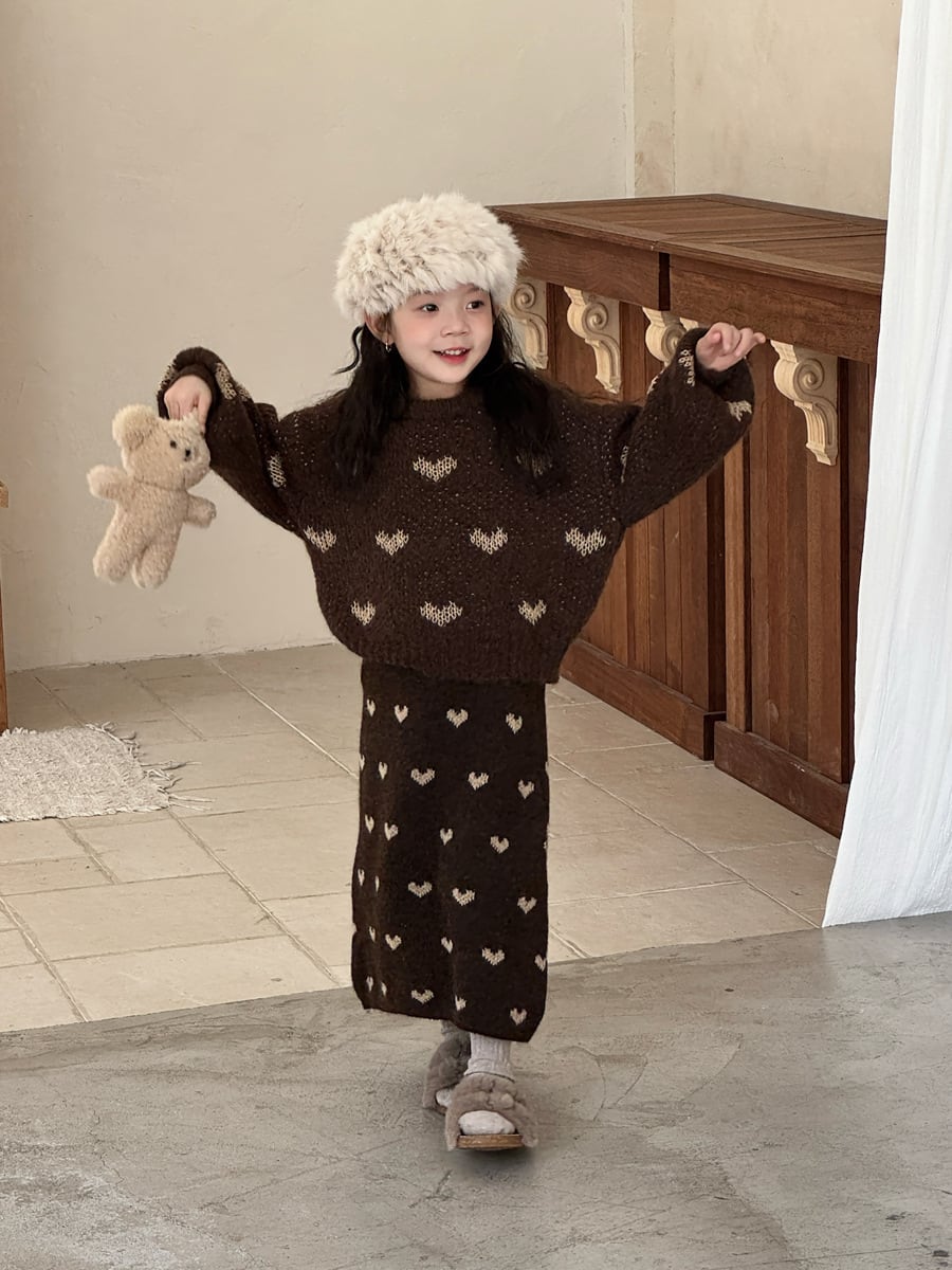 ハートニットロングスカート