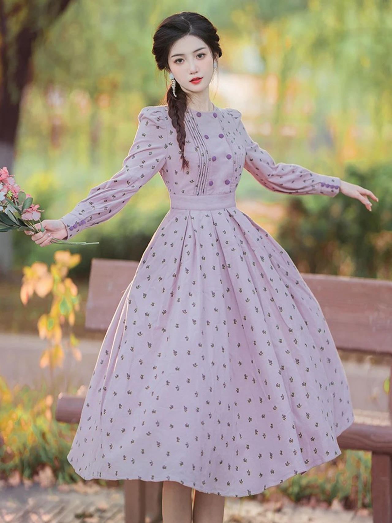 【0166】West Point Lavender Long Sleeve Dress